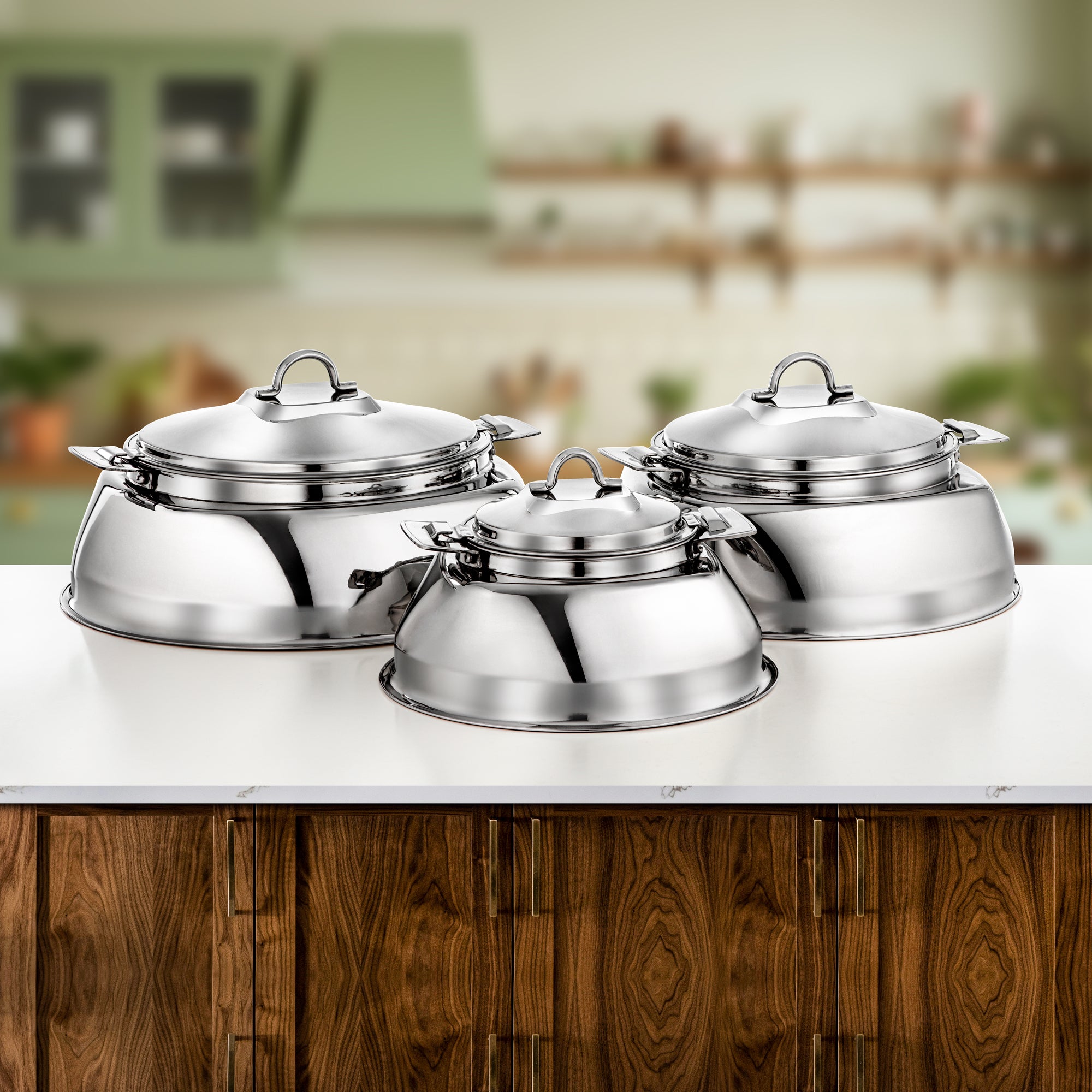 Almarjan Maya Hot Pot Set 3 Pieces Silver