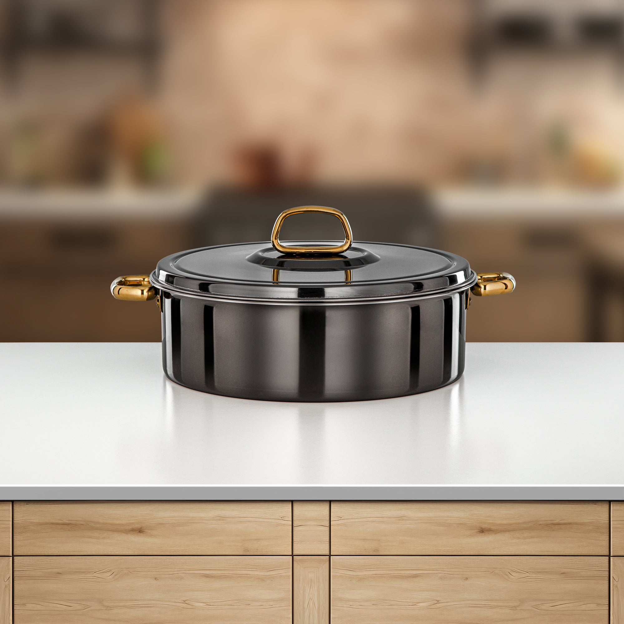 Almarjan Diana Hot Pot 30 cm Gun Black & Gold