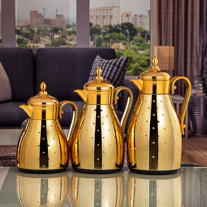 Almarjan 3 Pieces Vacuum Flask Set Gold - VAF0010338