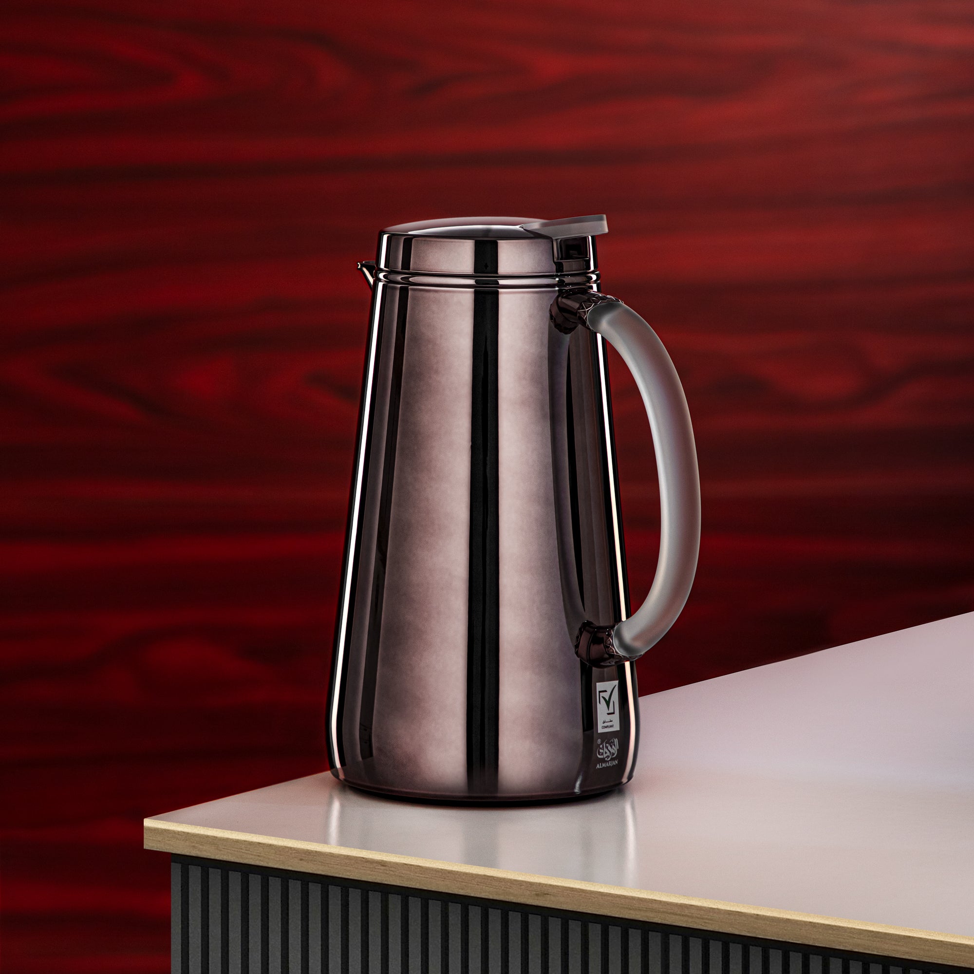 المرجان ترمس Metal 0.7 Liter Gun Black with Frost Handle (VOP-700 E10Y15) – Elegant Serving | Ramadan & Gatherings