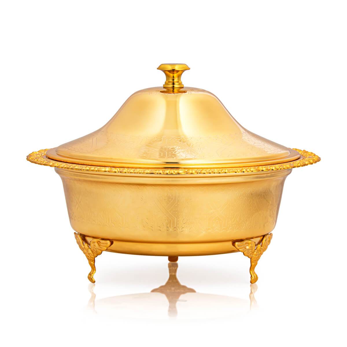 Shop ALMARJAN 22 CM Date Bowl With Cover Gold at Almarjanstore.com - UAE