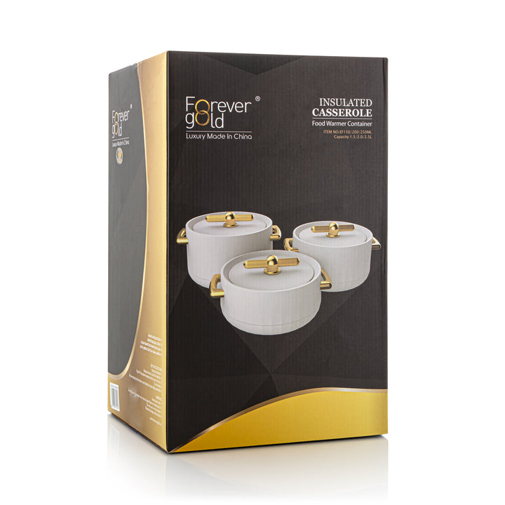 Forever Gold 3 Pieces Plastic Hot Pot Matt Grey & Gold - EF-MEG/G