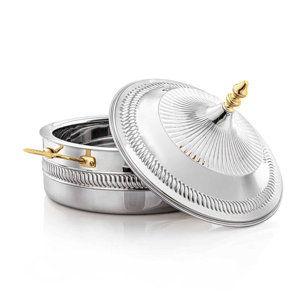 Almarjan 32 CM Brass Hot Pot Silver & Gold - MD-2933B