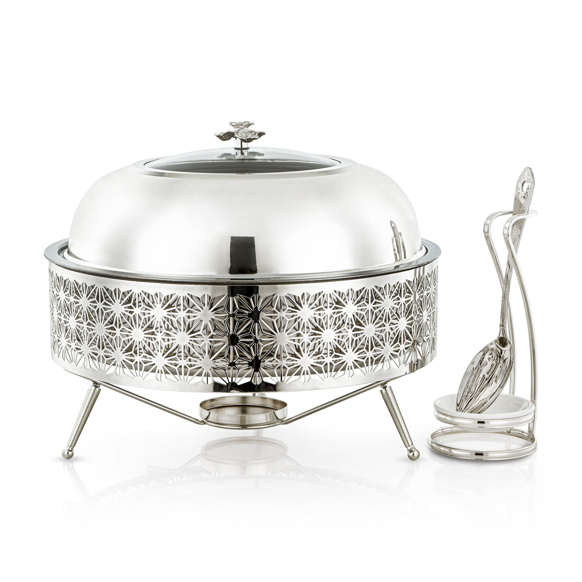 Almarjan 6500 ML Chafing Dish With Spoon Silver - STS0012907