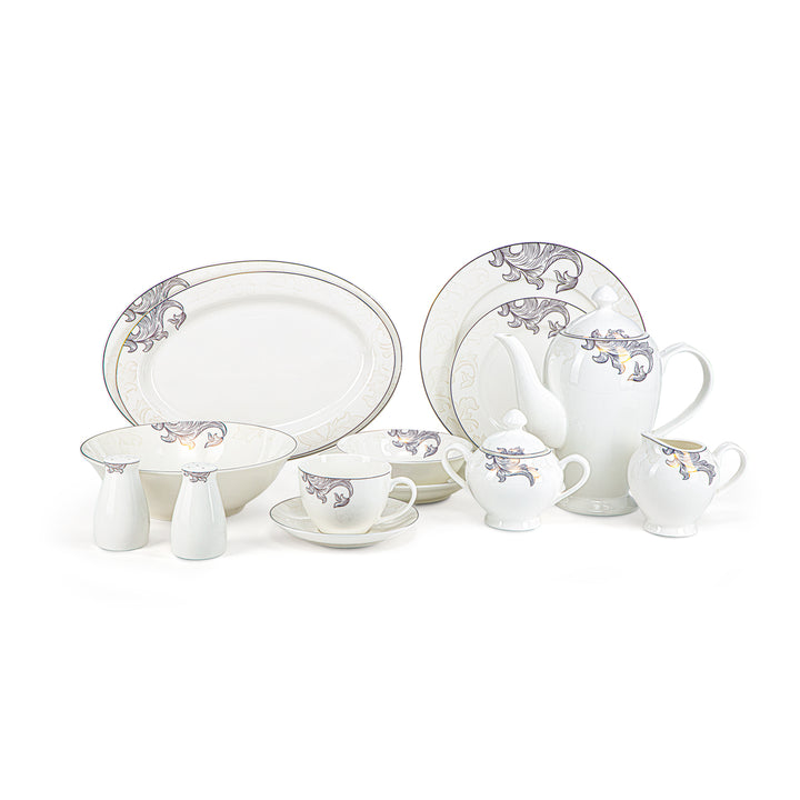 Almarjan 46 Pieces Bone China Dinner Set - SX-017