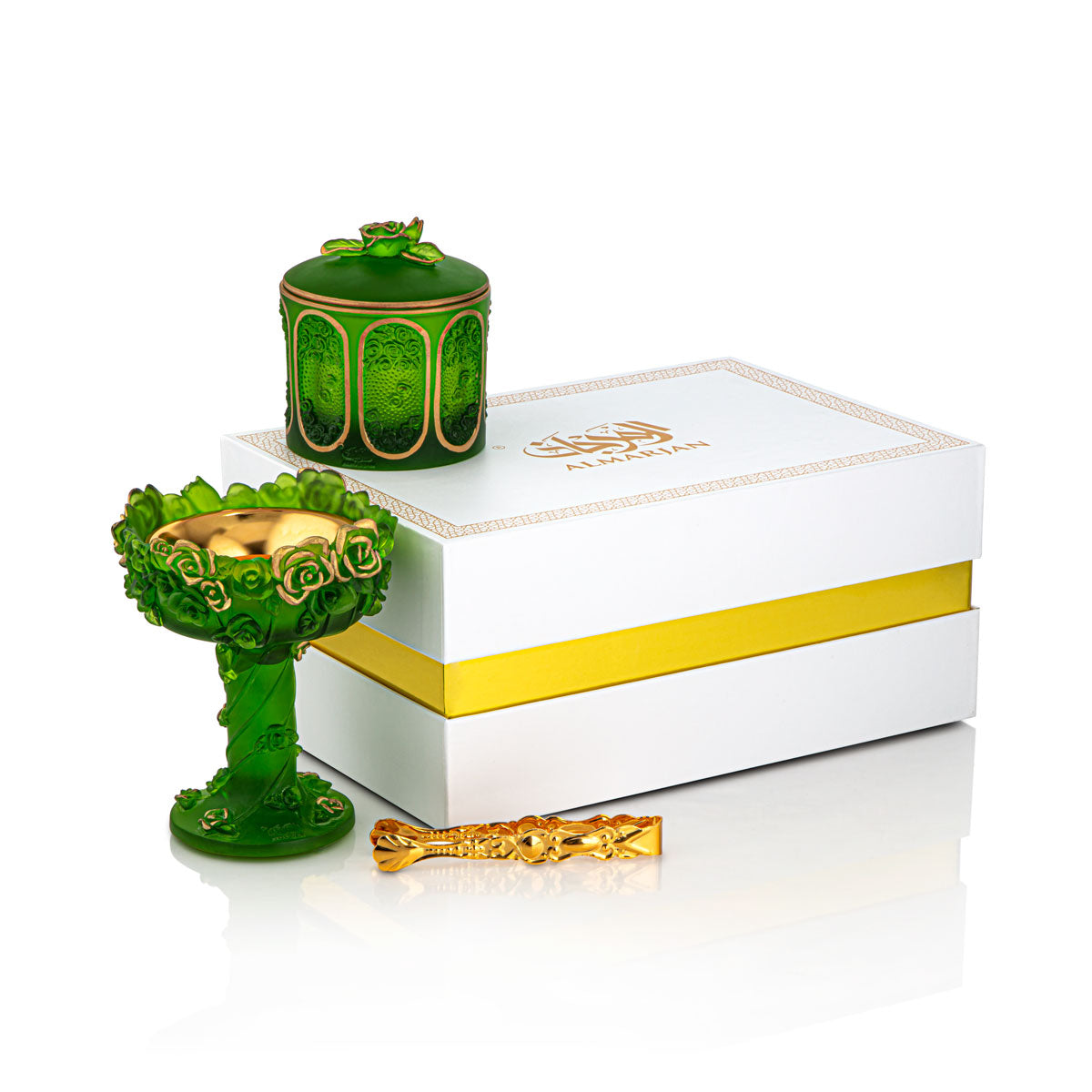 Almarjan Incense Burner Set - VR-HAM008-GG Green